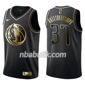NBA Mænd Trøje Dallas Mavericks Kostas Antetokounmpo 37 Nike Sort Golden Edition Swingman